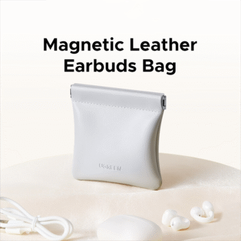 Magnetic Leather Earbuds Bag